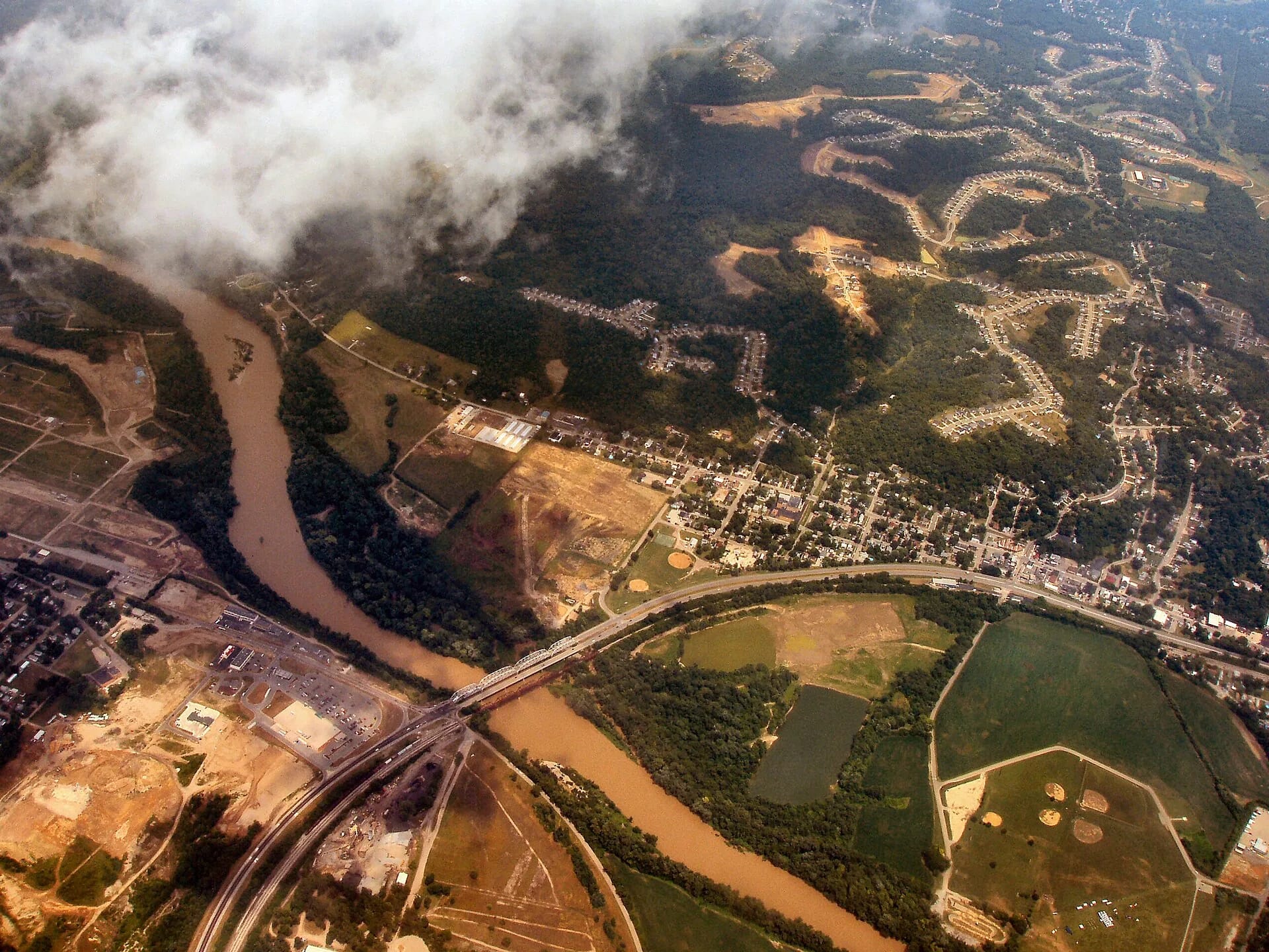 Aerial view of Cleves, Ohio
