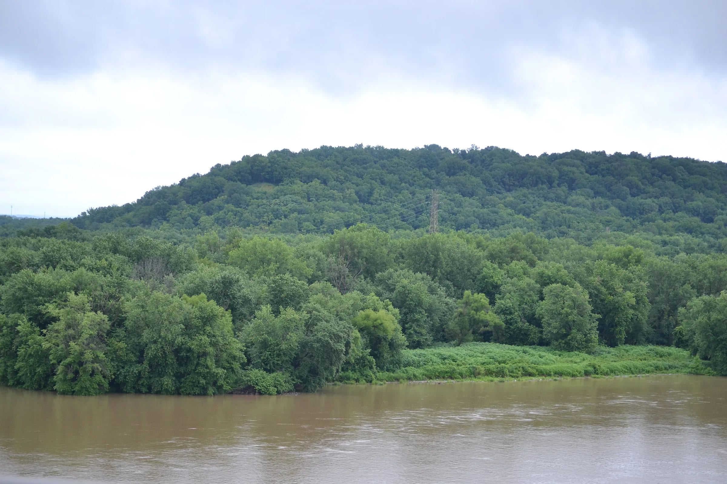 Where the Great Miami River meets the Ohio River near Lawrenceburg