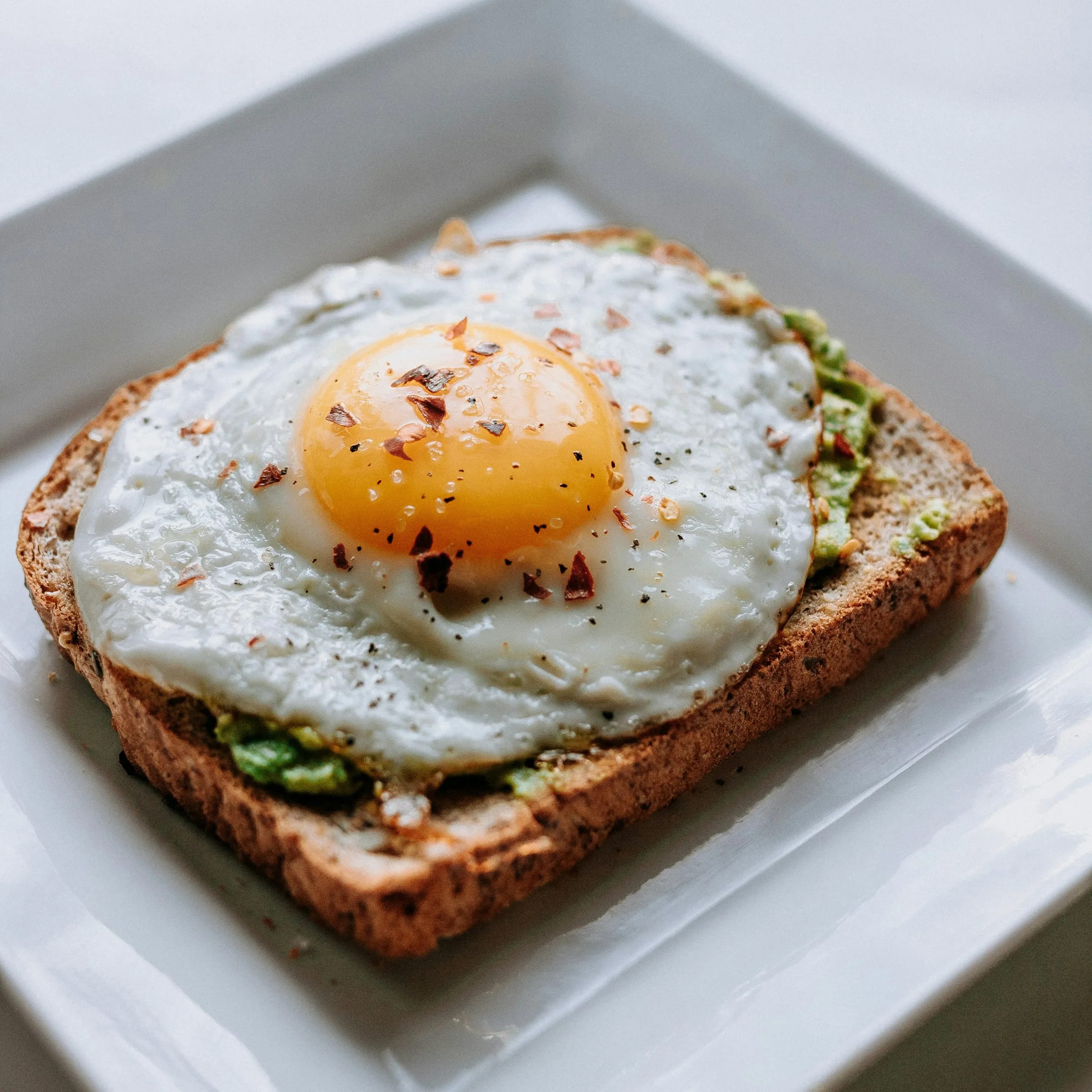 Fried egg on toast for breakfast